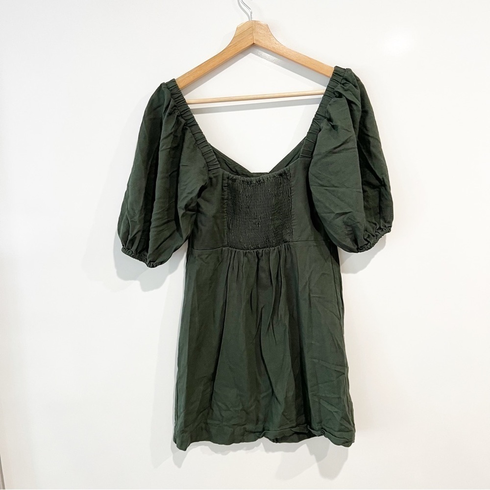Farm Rio Button Puff Sleeve Mini Dress - Picture 2 of 7